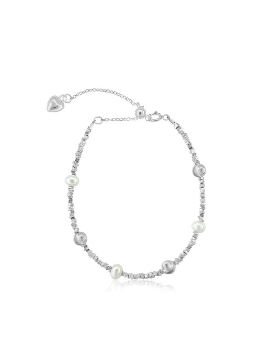 Pulsera Júpiter con Perlas y Cuentas de Plata 925