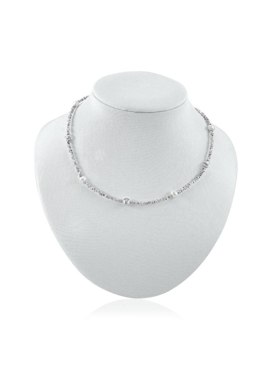 Collar Júpiter con Perlas y Cuentas de Plata 925