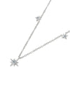 Collar Lluvia de Estrellas con Diamante Moissanite en Plata 925 y Baño de Oro Blanco de 18 kt.