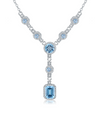 Collar Topacios Swiss Blue en Plata 925 y Baño de Oro Blanco de 18 kt.