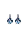 Aretes Nova con Alejandrita en Plata 925 y Baño de Oro Blanco de 18 kt.