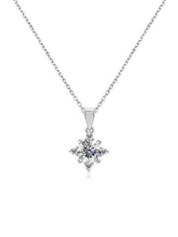 Collar Celestial con Diamond Moissanite en Plata 925 y Baño de Oro Blanco de 18 kt.