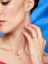 Collar Celestial con Diamond Moissanite en Plata 925 y Baño de Oro Blanco de 18 kt.
