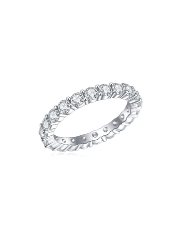 Churumbela Eternidad con Diamante Moissanite en Plata 925 y Baño de Oro Blanco de 18 kt