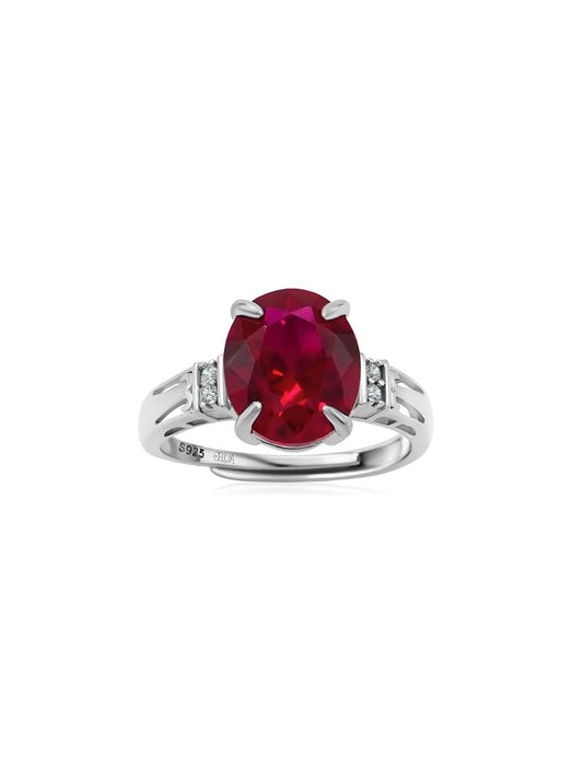 Anillo Nebula con Rubi en Plata 925 y Baño de Oro Blanco de 18 kt.