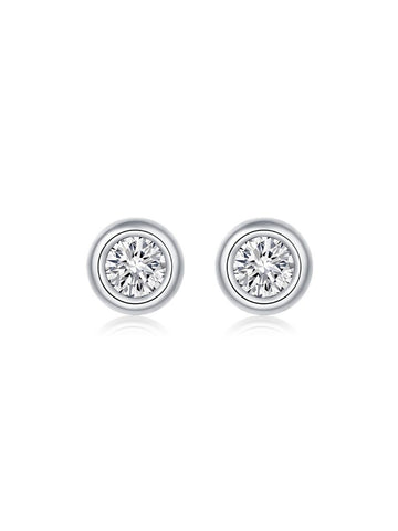 Aretes Auri con Diamantes Moissanite en Plata 925 y Baño de Oro Blanco de 18 kt