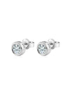 Aretes Auri con Diamantes Moissanite en Plata 925 y Baño de Oro Blanco de 18 kt