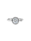 Anillo Auri con Diamante Moissanite en Plata 925 y Baño de Oro Blanco de 18 kt.