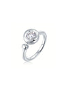 Anillo Auri con Diamante Moissanite en Plata 925 y Baño de Oro Blanco de 18 kt.