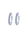 Arracadas Eternidad con Zirconia Azul Celeste en Plata 925 y Baño de Oro Blanco de 18 kt.