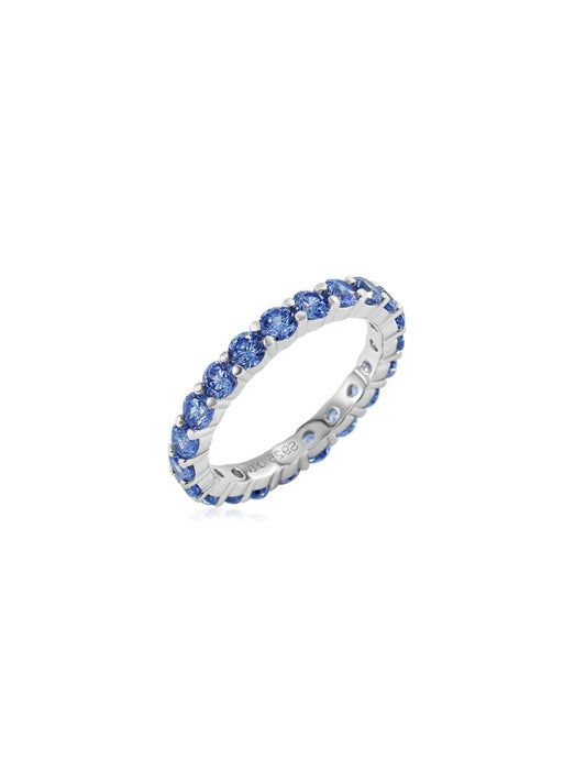 Churumbela Eternidad Zirconia 5 A. En Plata 925 y Baño de Oro Blanco de 18 kt.