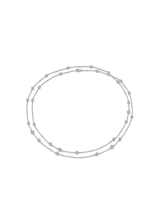 Collar Galaxia con Diamantes Moissanite en Plata 925 y Baño de Oro Blanco de 18 kt.