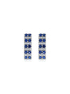 Aretes Asteria con Zafiro Azul en Plata 925 y Baño de oro blanco de 18 kt.