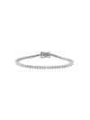 Brazalete Tennis 2mm con Diamante Moissanite en Plata 925 y Baño de Oro Blanco de 18 kt.