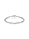 Brazalete Tennis 3mm con Diamante Moissanite en Plata 925 y Baño de Oro Blanco de 18 kt.