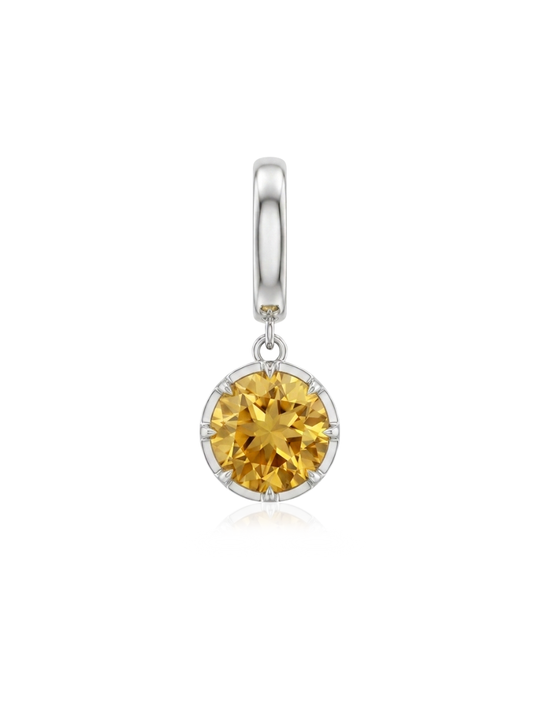 Charm Noviembre Citrino en Plata 925 y Oro de 18kt
