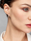 Arracadas Firmamento con Zirconia 5A en Plata 925 y Baño de Oro Blanco de 18 kt.
