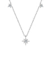 Collar Lluvia de Estrellas con Diamante Moissanite en Plata 925 y Baño de Oro Blanco de 18 kt.