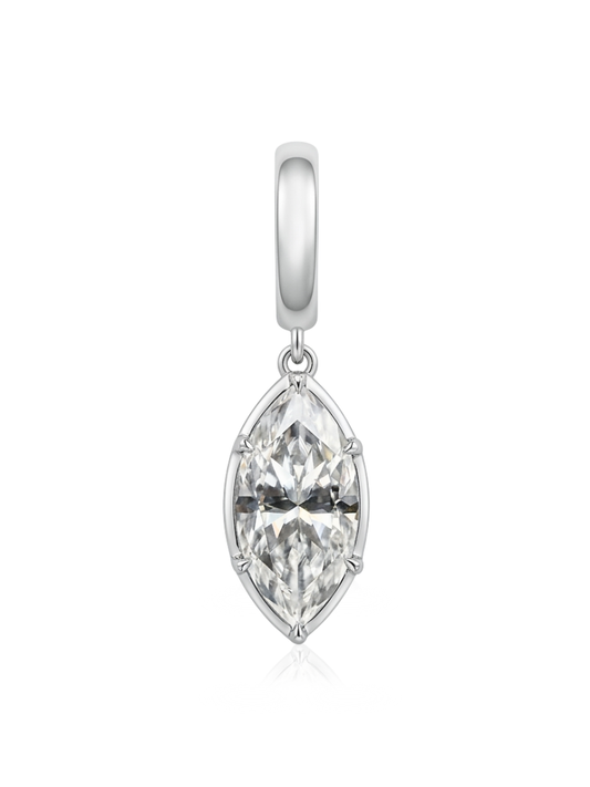 Charm Marquise Moissanite en Plata 925 y Oro de 18kt