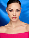 Collar Lluvia de Estrellas con Diamante Moissanite en Plata 925 y Baño de Oro Blanco de 18 kt.