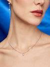 Collar Lluvia de Estrellas con Diamante Moissanite en Plata 925 y Baño de Oro Blanco de 18 kt.