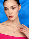 Collar Lluvia de Estrellas con Diamante Moissanite en Plata 925 y Baño de Oro Blanco de 18 kt.