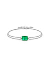 Pulsera Estelar con Esmeralda en Plata 925 y Baño de Oro Blanco de 18 kt.