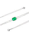 Pulsera Estelar con Esmeralda en Plata 925 y Baño de Oro Blanco de 18 kt.