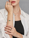 Pulsera Estelar con Esmeralda en Plata 925 y Baño de Oro Blanco de 18 kt.