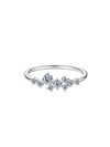 Anillo Vía Láctea con Diamantes Moissanite en Plata 925 y Baño de Oro Blanco de 18 kt.