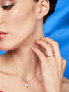 Anillo Vía Láctea con Diamantes Moissanite en Plata 925 y Baño de Oro Blanco de 18 kt.