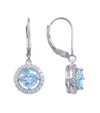 Aretes Topacio en Plata 925 y Baño de Oro Blanco de 18 kt.