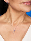 Collar Nova con Alejandrita en Plata 925 y Baño de Oro Blanco de 18 kt.