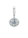 Charm Oval Moissanite en Plata 925 y Oro de 18kt