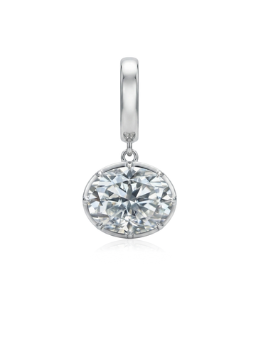 Charm Oval Moissanite en Plata 925 y Oro de 18kt