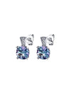 Aretes Nova con Alejandrita en Plata 925 y Baño de Oro Blanco de 18 kt.