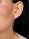 Aretes Nova con Alejandrita en Plata 925 y Baño de Oro Blanco de 18 kt.