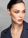 Aretes Nova con Alejandrita en Plata 925 y Baño de Oro Blanco de 18 kt.
