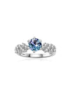 Anillo Nova con Alejandrita en Plata 925 y Baño de Oro Blanco de 18 kt.