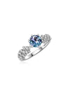 Anillo Nova con Alejandrita en Plata 925 y Baño de Oro Blanco de 18 kt.