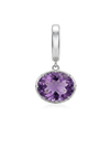 Charm Oval Amatista en Plata 925 y Oro de 18kt