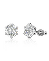 Aretes Diamond Moissanite de 1 Ct. En Plata 925 y Baño de Oro Blanco de 18 kt.
