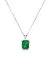 Collar Astro con Esmeralda en Plata 925 y Baño de Oro Blanco de 18 kt.