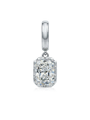 Charm Emerald Cut Moissanite en Plata 925 y Oro de 18kt