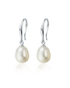Aretes Gota de Perla de Agua Dulce en Plata 925