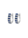 Aretes Asteria con Zafiro Azul en Plata 925 y Baño de oro blanco de 18 kt.