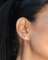 Aretes Diamond Moissanite de 1 Ct. En Plata 925 y Baño de Oro Blanco de 18 kt.