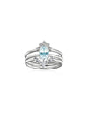 Anillo Lluvia de Luz con Topacio Sky Blue en Plata 925 y Baño de Oro Blanco de 18 kt.
