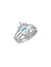 Anillo Lluvia de Luz con Topacio Sky Blue en Plata 925 y Baño de Oro Blanco de 18 kt.