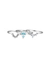 Anillo Lluvia de Luz con Topacio Sky Blue en Plata 925 y Baño de Oro Blanco de 18 kt.